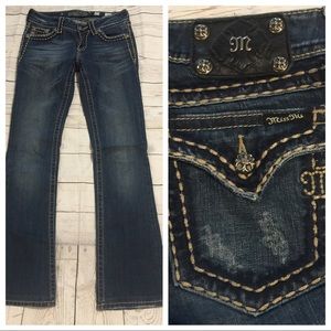 Miss me jeans 27 boot triangle pocket